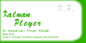 kalman pleyer business card