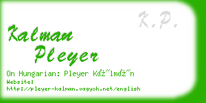 kalman pleyer business card